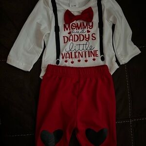 SHEIN Red and White Kids Matching Set - Valentine’s Day